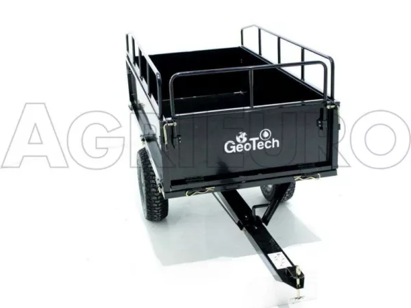 GeoTech MAXI - Carrello ribaltabile trainato in acciaio per trattorino tagliaerba - 145x71(h 32 cm) - immagine 5