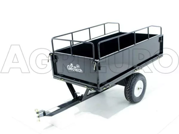 GeoTech MAXI - Carrello ribaltabile trainato in acciaio per trattorino tagliaerba - 145x71(h 32 cm) - immagine 4