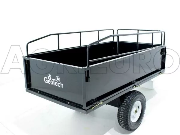 GeoTech MAXI - Carrello ribaltabile trainato in acciaio per trattorino tagliaerba - 145x71(h 32 cm) - immagine 7