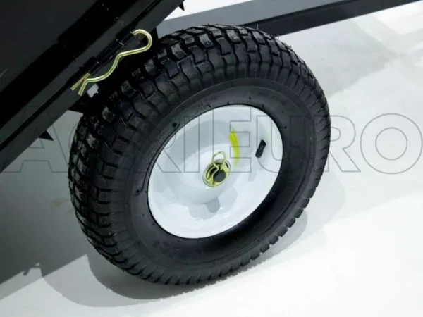 GeoTech MAXI - Carrello ribaltabile trainato in acciaio per trattorino tagliaerba - 145x71(h 32 cm) - immagine 9