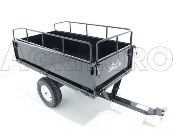 GeoTech MAXI - Carrello ribaltabile trainato in acciaio per trattorino tagliaerba - 145x71(h 32 cm) - immagine 10