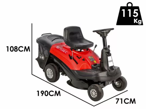 Geotech RM 75-610 C - Trattorino tagliaerba mini-rider - Motore da 224cc - Avviamento elettrico