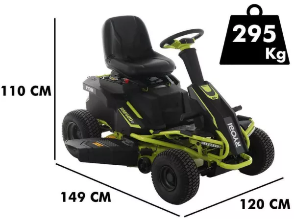 Ryobi RM480E - Trattorino rasaerba a batteria - taglio mulching - scarico laterale - 4x12V a piombo liquido - immagine 3